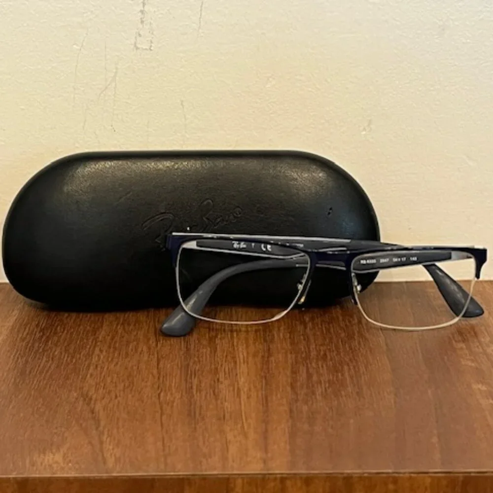 Ray Ban RB6335 2947 Eyeglasses, 54-17-145, Half Rim, Blue